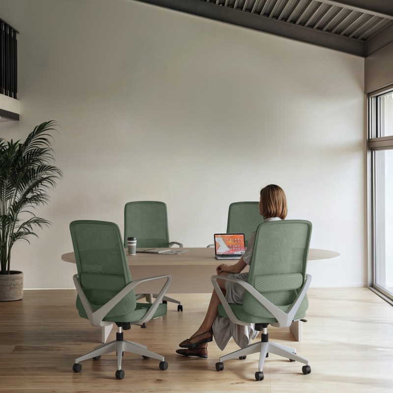 Chaise de bureau Agata gris clair - Bikkom