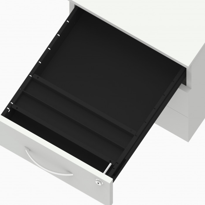 Caisson en bois graphite Omega vue latérale