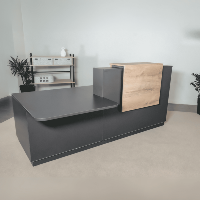 Pack Banque d'accueil PMR Duomo avec chaise et caisson | BIKKOM
