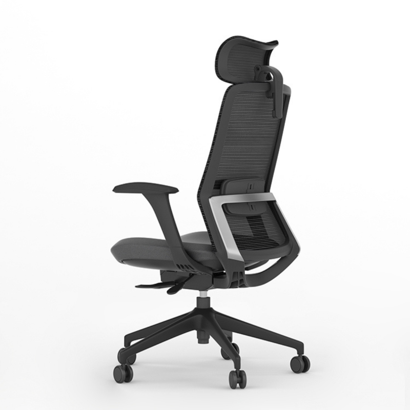 Vue latérale chaise Emma Plus noire