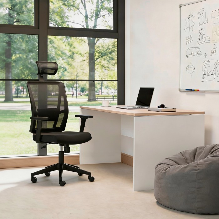 Bureau Tarnos châtaignier et blanc