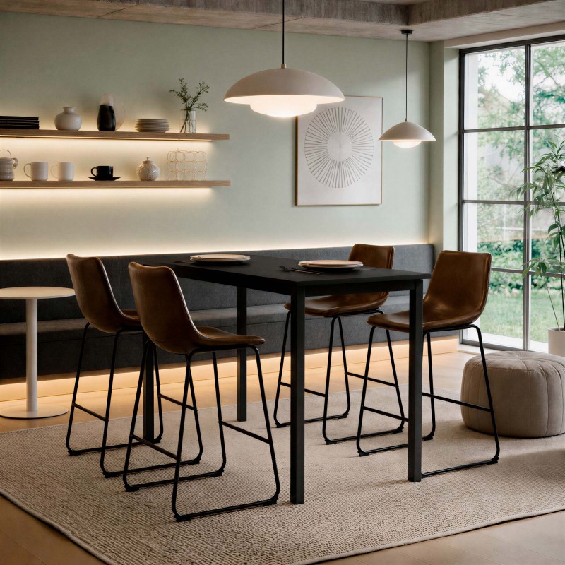 Espace repas avec tables hautes Modus