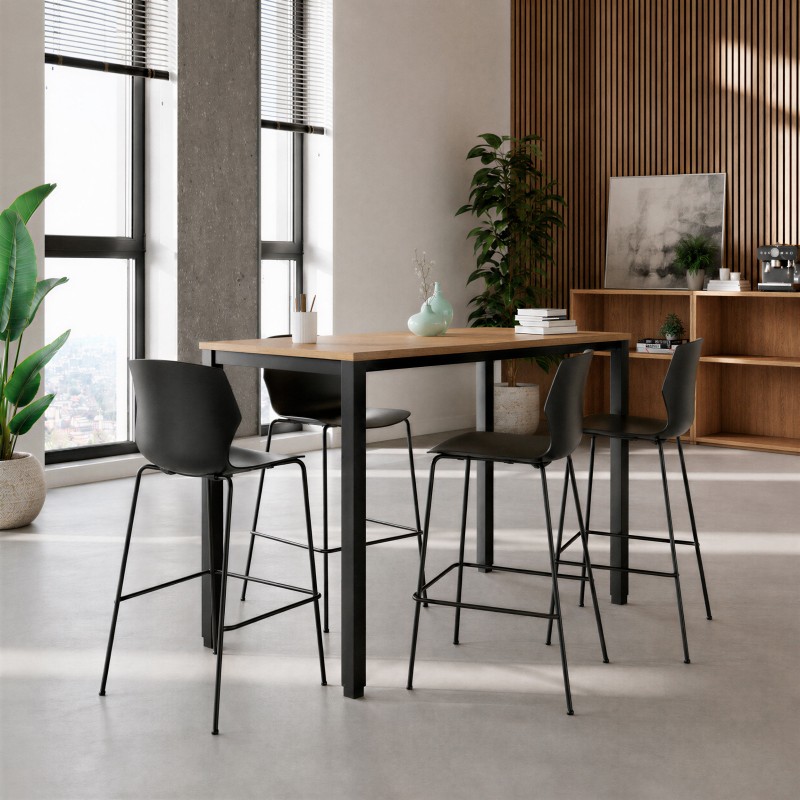 Table à manger haute Modus châtaigne et noire