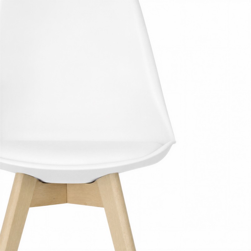 Chaise scandinave Ada blanche coussin
