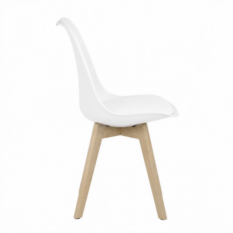 Chaise nordique Ada blanche profil