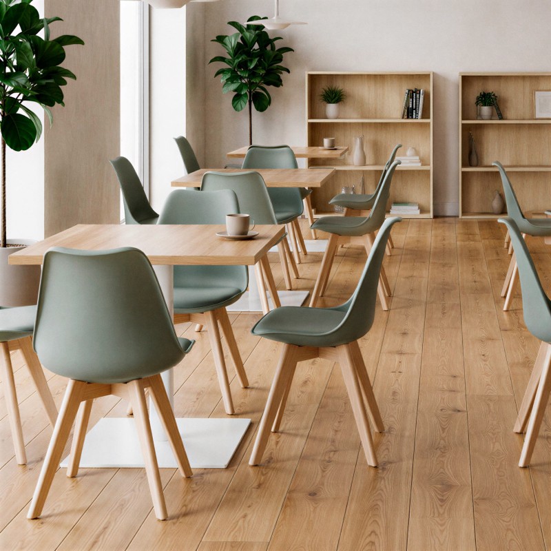 Chaise scandinave Ada verte en salle d'attente