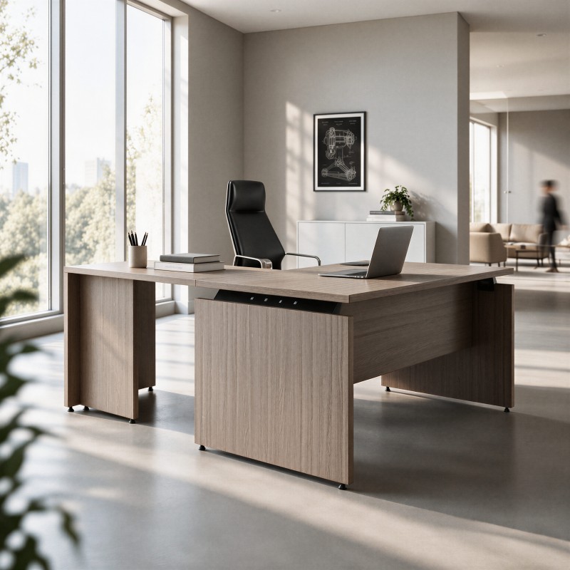 Bureau avec bureau de direction Atria Angle couleur baco