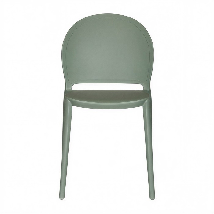 Chaise empilable Vera verte, vue de face