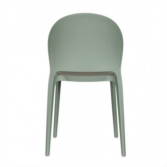 Chaise empilable Vera verte, vue de dos