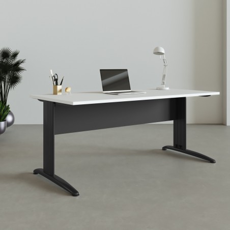Bureau droit Delta avec pieds finition noire