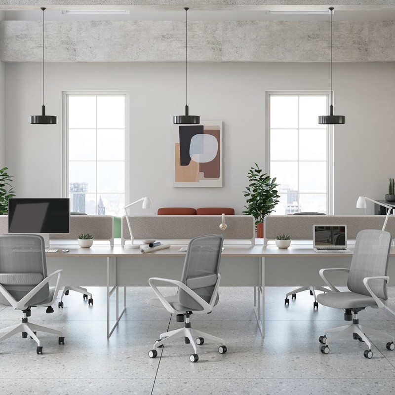Chaise de bureau Agata gris clair - Bikkom