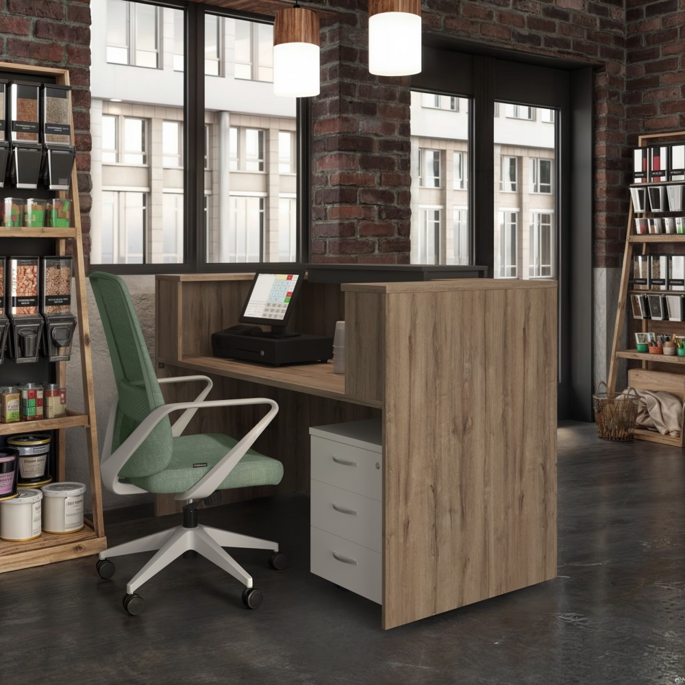 Banque d'accueil Duomo avec chaise et caisson