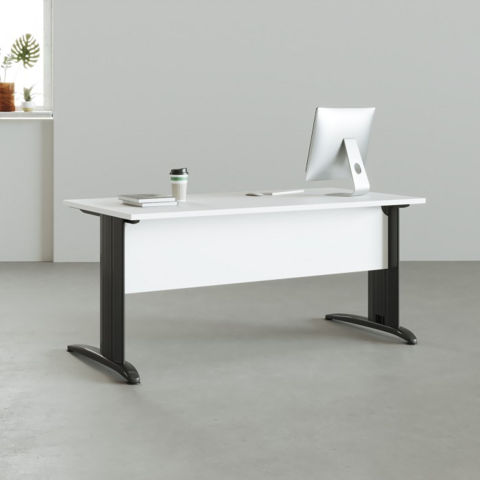 Bureau moderne blanc bois Lyra