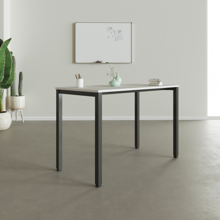 Table haute Modus blanche et graphite