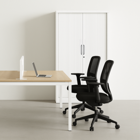 Armoire à rideaux Helios blanche