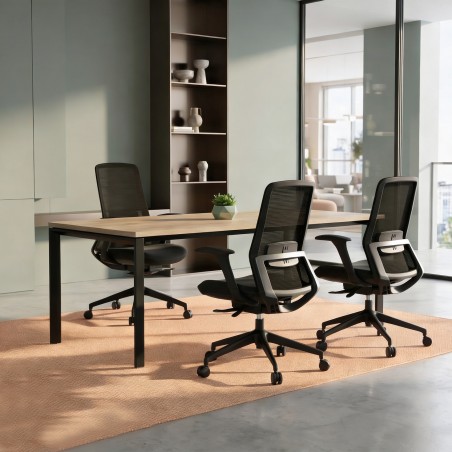 Espace de bureau avec chaise ergonomique Emma Black