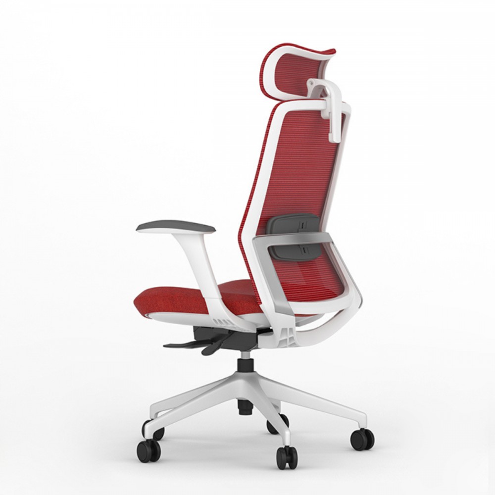 Vue latérale chaise Emma Plus rouge