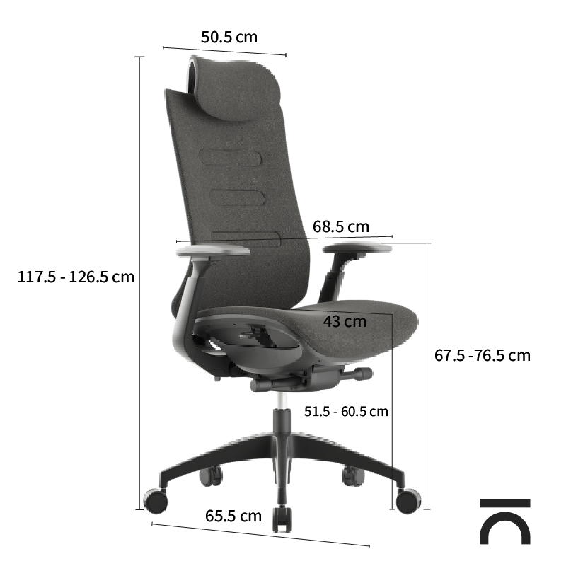 Dimensions chaise ergonomique Diana