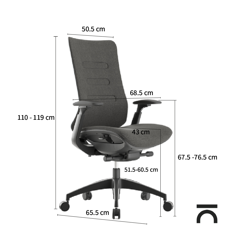 Dimensions chaise ergonomique Diana