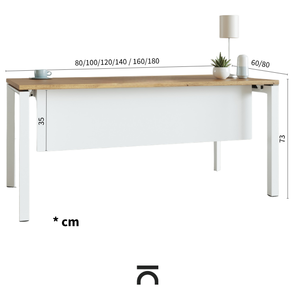 Dimensions bureau Estela moderne professionnel