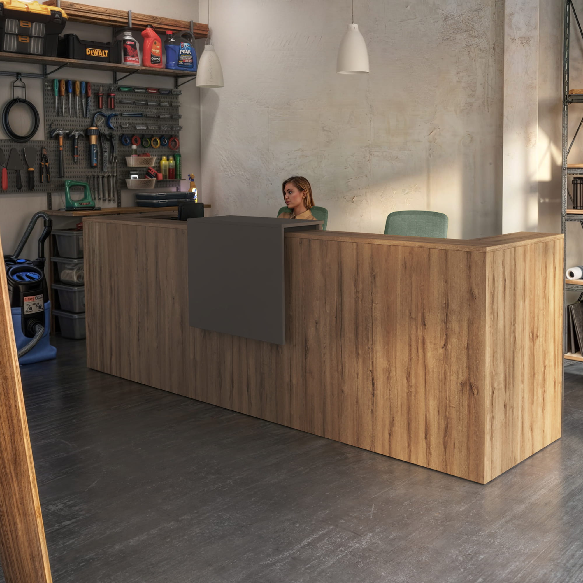 Pack Banque d'accueil Sotto + 2 Chaises + 2 Caissons